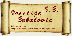 Vasilije Bubalović vizit kartica